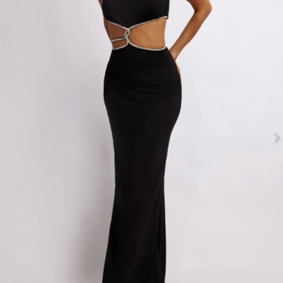 MESHKI Elegant Black Strapless Dress - Picture 3 of 5